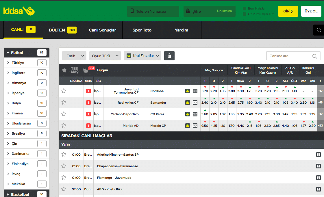 iddaa bahis siteleri nelerdir